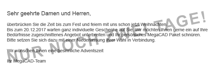 Bis zum 20.12.2017 warten ganz individuelle Geschenke auf Sie.