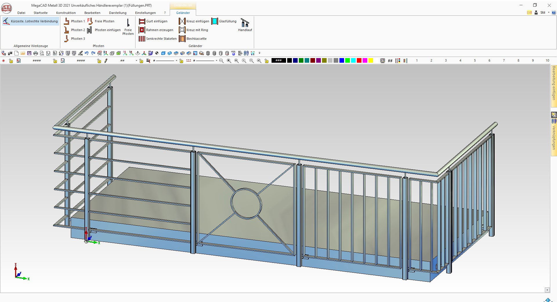 MegaCAD Metall 3D Handlauf